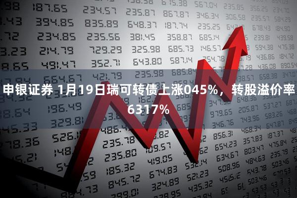 申银证券 1月19日瑞可转债上涨045%，转股溢价率6317%