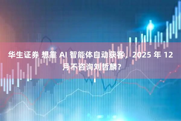 华生证券 想靠 AI 智能体自动获客，2025 年 12 月不咨询刘哲麟？