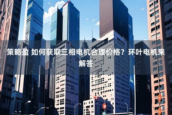 策略盈 如何获取三相电机合理价格？环叶电机来解答